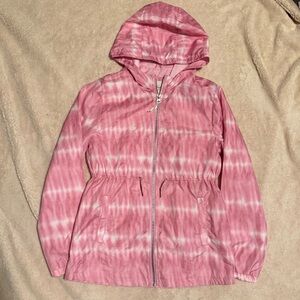 EUC Jessica Simpson Pink Tie-Dye Kids Raincoat 14/16